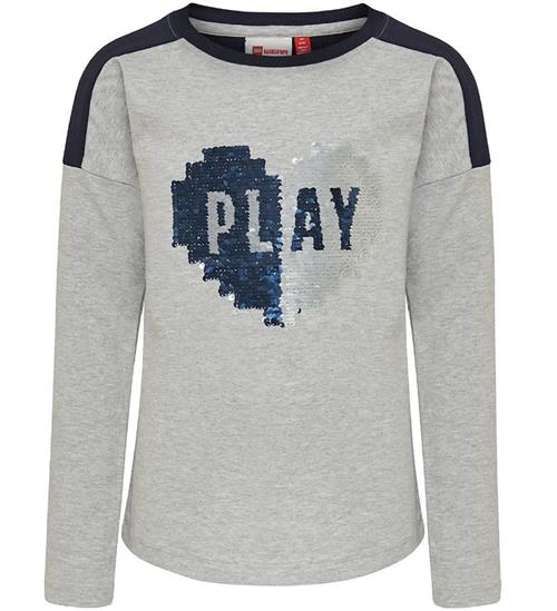 Se LEGOÂ® Wear LEGOÂ® Wear Bluse - LWTone - GrÃ¥meleret m. Pailletter ved KidsWorld