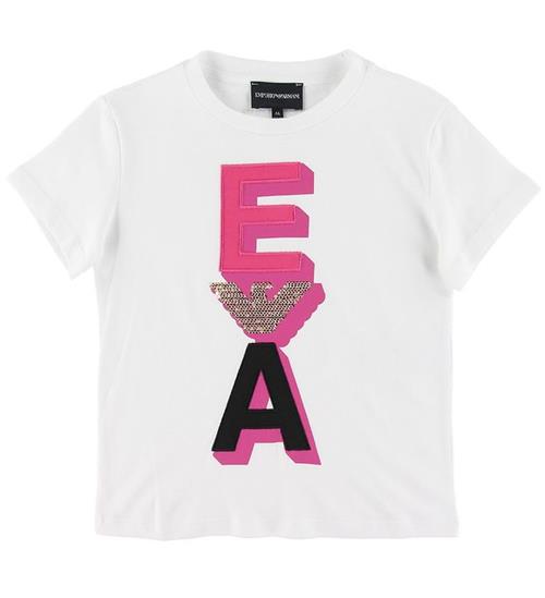 Se Emporio Armani Emporio Armani T-shirt - Hvid m. Pink/Guld ved KidsWorld