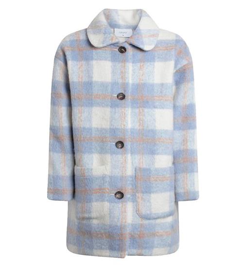 Se Grunt Jakke - Boucle - Blue Check ved KidsWorld