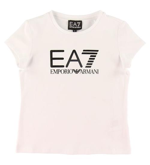 Se EA7 T-shirt - Hvid m. Sort ved KidsWorld