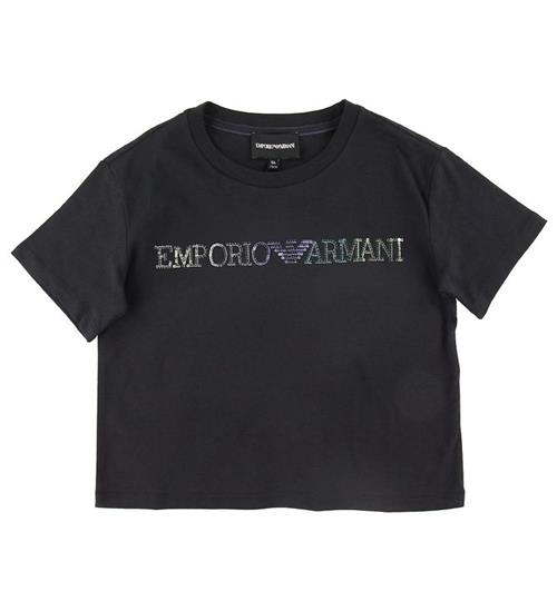 Se Emporio Armani Emporio Armani T-shirt - Navy m. Pailletter ved KidsWorld