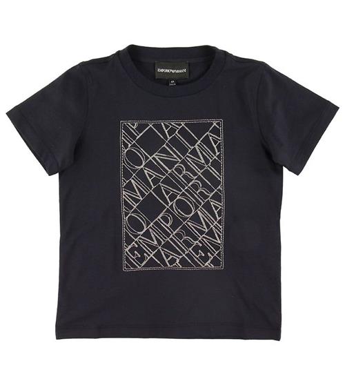 Se Emporio Armani T-shirt - Navy m. Broderi ved KidsWorld