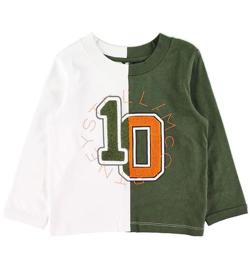 Se Stella McCartney Kids Bluse - Varsity - Hvid/ArmygrÃ¸n ved KidsWorld