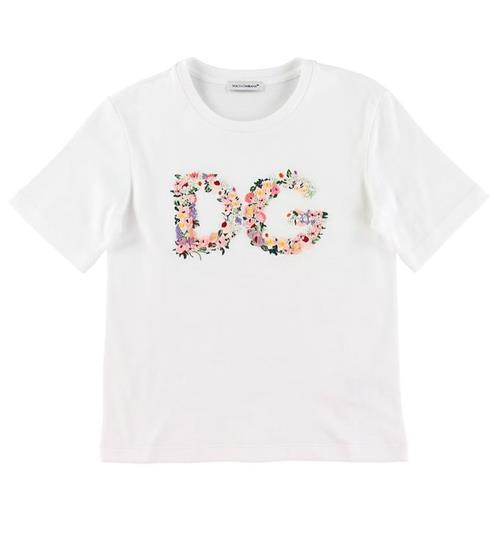 Se Dolce & Gabbana Dolce & Gabbana T-shirt - Country - Hvid m. Blommabroder ved KidsWorld