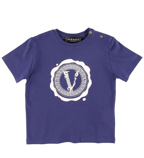 Se Versace T-shirt - BlÃ¥ m. Logo ved KidsWorld