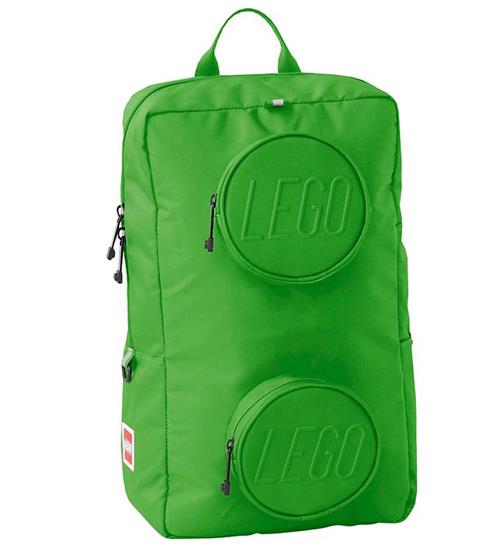 Se LEGOÂ® Tasker LEGOÂ® Skoletaske - Signature Brick - 18 L - Bright Green ved KidsWorld