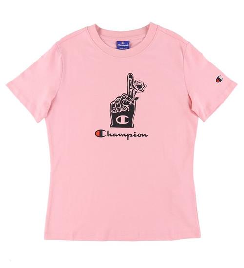 Se Champion Champion Fashion T-shirt - Rosa m. Print ved KidsWorld