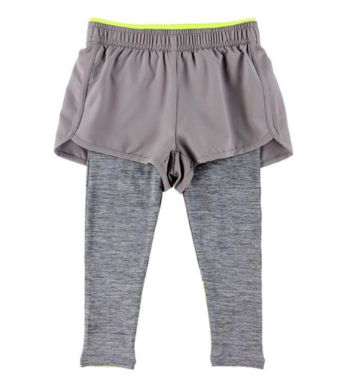 Stella McCartney Kids Stella McCartney Kids Leggings - GrÃ¥meleret m. Neongul