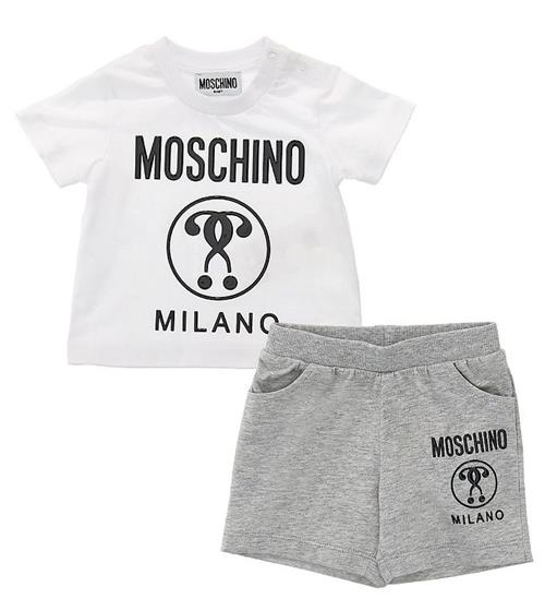 Moschino Moschino SÃ¦t - T-shirt/Shorts - Hvid/GrÃ¥meleret