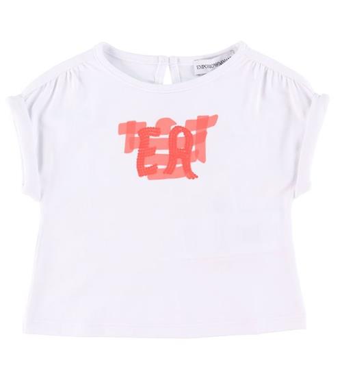 Se Emporio Armani T-shirt - Hvid m. Rosa ved KidsWorld