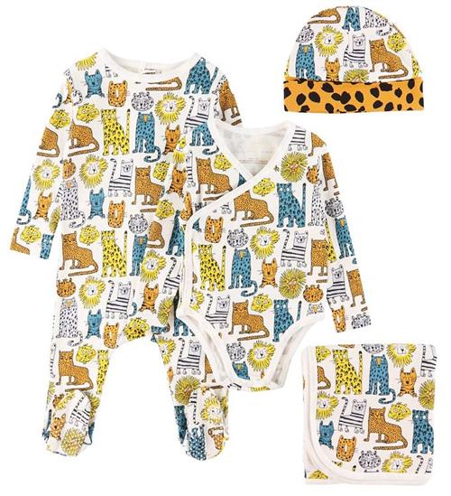 Se Stella McCartney Kids Stella McCartney Kids GaveÃ¦ske - 4 Dele - Hvid med Kattedyr ved KidsWorld