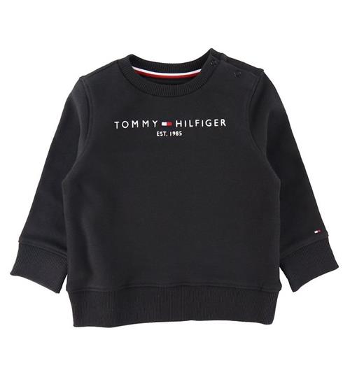 Se Tommy Hilfiger Tommy Hilfiger Sweatshirt - Essential - Organic - Sort ved KidsWorld