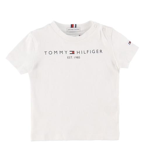 Se Tommy Hilfiger Tommy Hilfiger T-shirt - Essential - Organic - Hvid ved KidsWorld