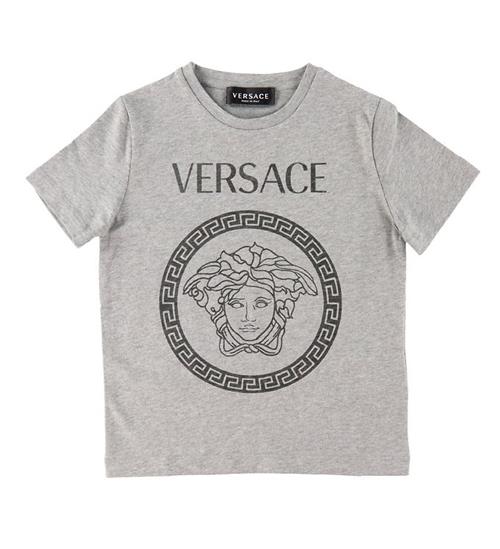 Se Versace Versace T-shirt - Medusa - GrÃ¥meleret/MÃ¸rkegrÃ¥ ved KidsWorld