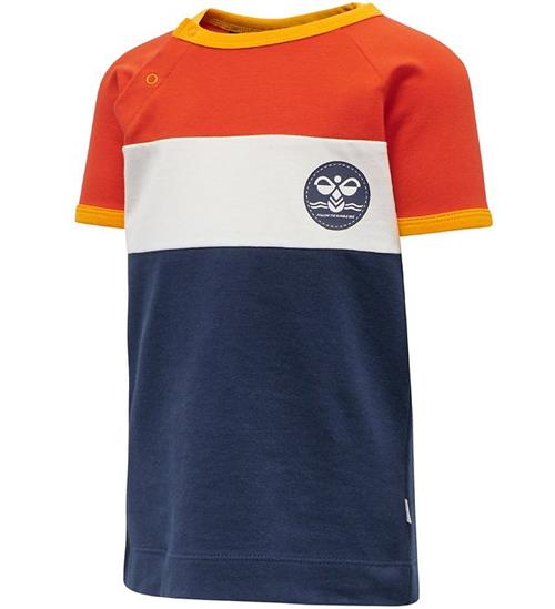 Hummel Hummel T-shirt - hmlAnton - Orange/Navy