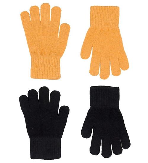 Se CeLaVi Handsker - Uld/Nylon - 2-pak - Mineral Yellow/Sort ved KidsWorld