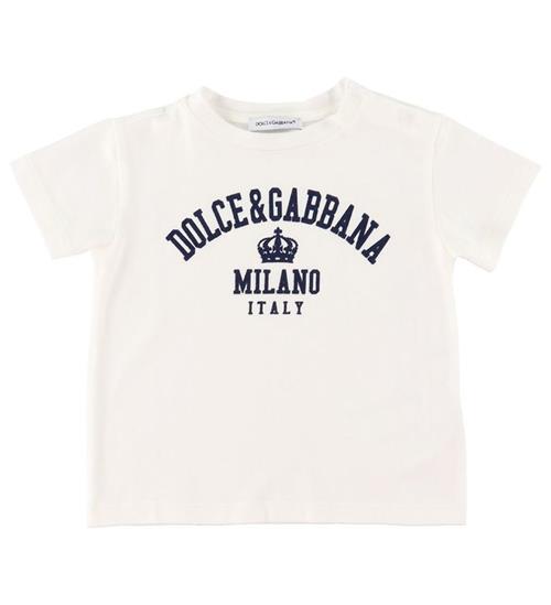 Se Dolce & Gabbana Dolce & Gabbana T-shirt - Essentiels - Hvid m. Tekst ved KidsWorld