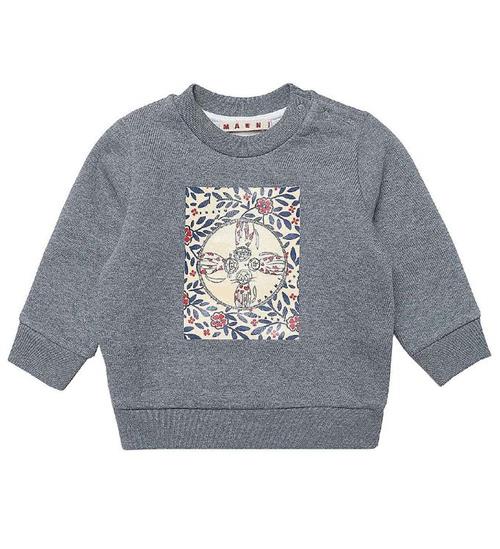 Se Marni Marni Sweatshirt - GrÃ¥meleret m. Print ved KidsWorld