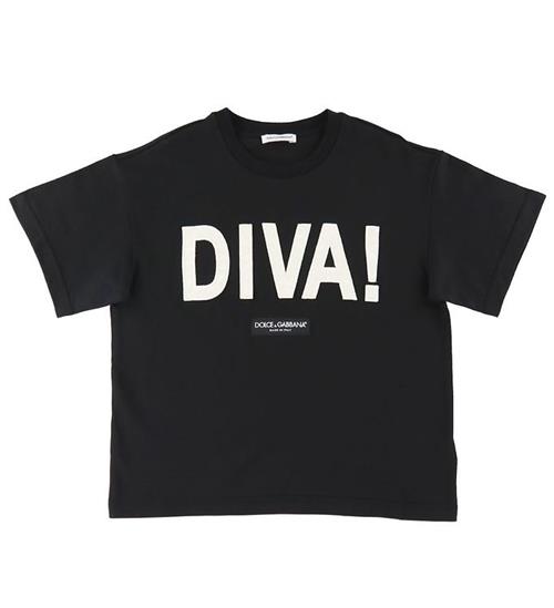 Se Dolce & Gabbana Dolce & Gabbana T-shirt - Diva - Sort/Hvid ved KidsWorld