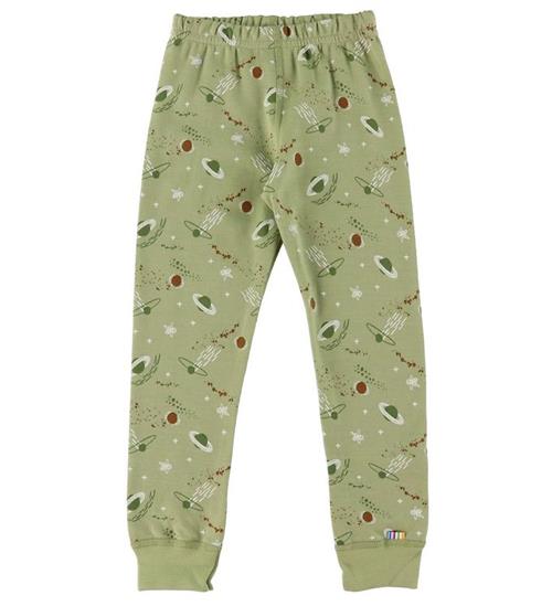 Se Joha Joha Leggings - Uld/Bomuld - GrÃ¸n m. Planeter ved KidsWorld