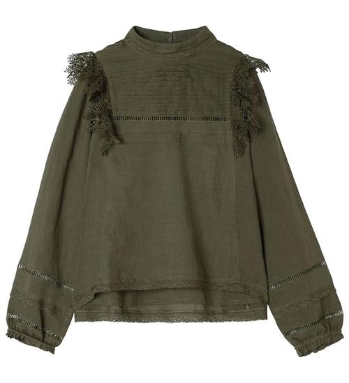 Se Zadig & Voltaire Zadig & Voltaire Bluse - Voltaire Squad - Khaki m. Blonder ved KidsWorld