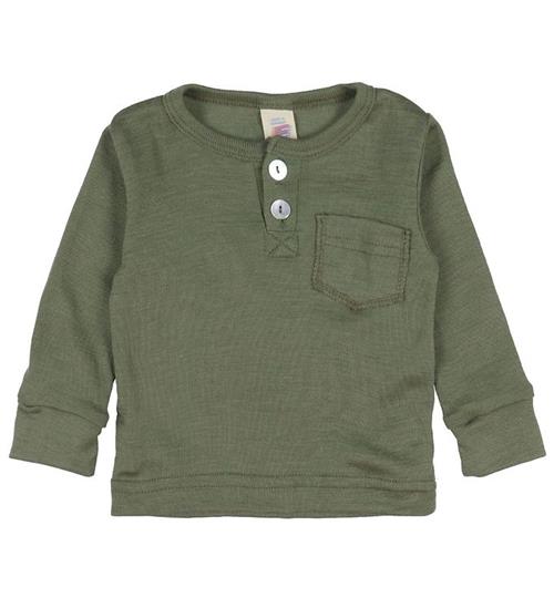 Se Engel Bluse - Uld/Silke - Olive ved KidsWorld