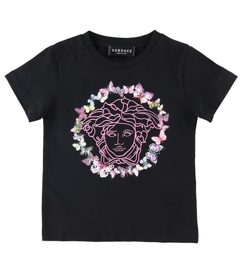 Se Versace Versace T-shirt - Medusa Butterfly - Sort/Rosa ved KidsWorld