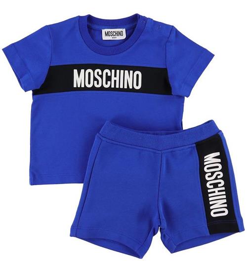 Se Moschino Moschino SÃ¦t - T-Shirt/Shorts - BlÃ¥ ved KidsWorld