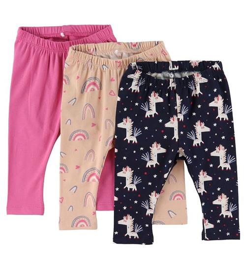 Se Name It Leggings - NbfDidina - 3-pak - Ibis Rose ved KidsWorld