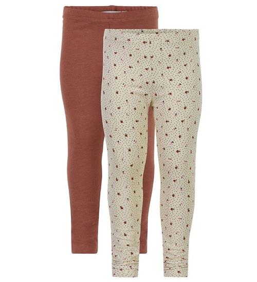 Se Minymo Leggings - 2-pak - Sheer Bliss/Brun ved KidsWorld