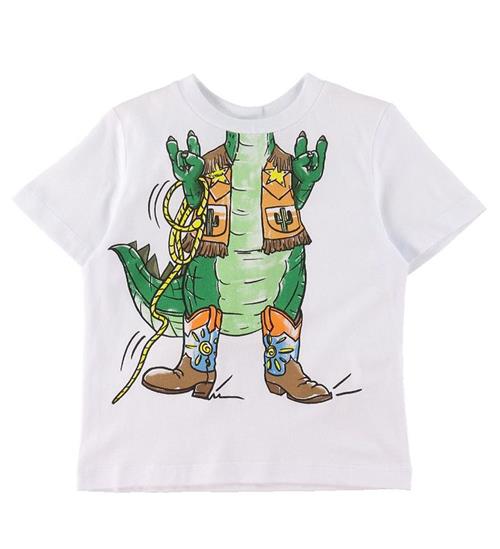 Stella McCartney Kids Stella McCartney Kids T-shirt - Hvid m. Krokodille/Cherif