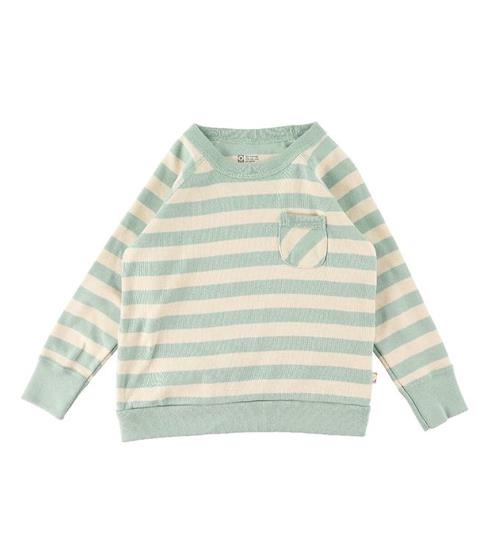 Se Katvig Katvig Bluse m. Lomme - Turkis/Beige Stribet ved KidsWorld