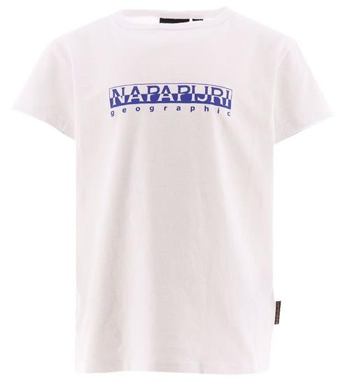 Se Napapijri Napapijri T-shirt - Bright White m. BlÃ¥ ved KidsWorld