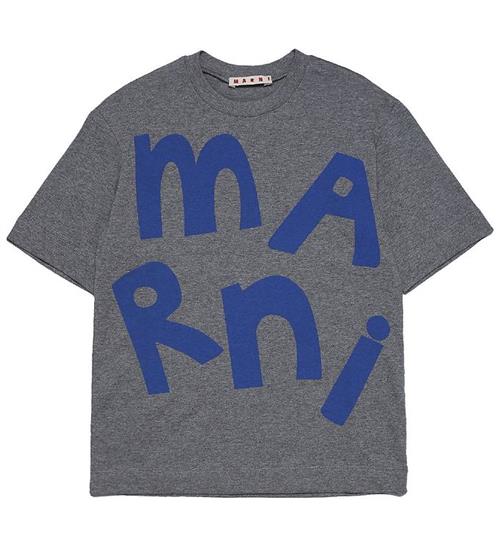 Marni Marni T-shirt - MÃ¸rkegrÃ¥meleret m. BlÃ¥