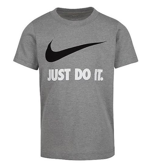 Se Nike Nike T-shirt - Swoosh - Dark Gray Heather/White ved KidsWorld