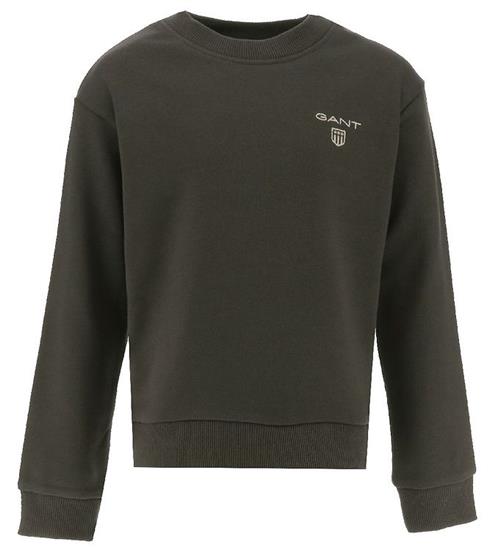 Se GANT GANT Sweatshirt - Contrast Shield - Dark Graphite ved KidsWorld