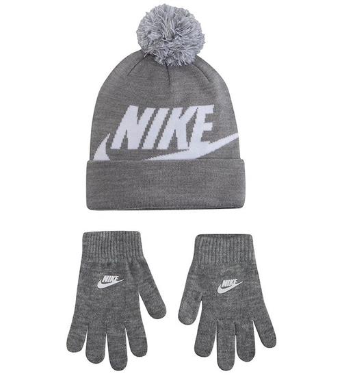 Se Nike Nike Hue/Handsker - Strik - Swoosh - Grey Heather ved KidsWorld