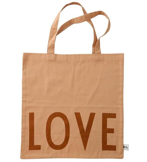 Se Design Letters Design Letters Shopper - Love - Beige ved KidsWorld