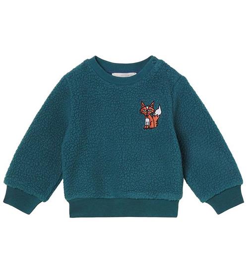 Stella McCartney Kids Bluse - Fleece - PetroleumsblÃ¥ m. RÃ¦v