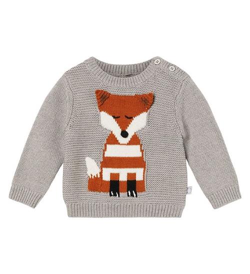 Se Stella McCartney Kids Stella McCartney Kids Bluse - Strik - GrÃ¥meleret m. RÃ¦v ved KidsWorld