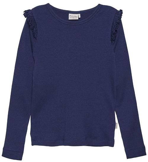 Se Minymo Bluse - Rib - Dark Navy ved KidsWorld