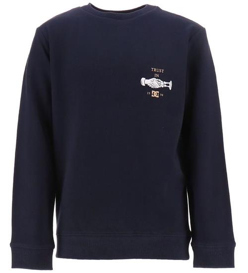 Se DC DC Sweatshirt - Trust Us - Navy ved KidsWorld