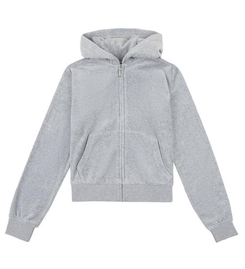 Se Juicy Couture Juicy Couture Cardigan - Velour - Heather Grey ved KidsWorld