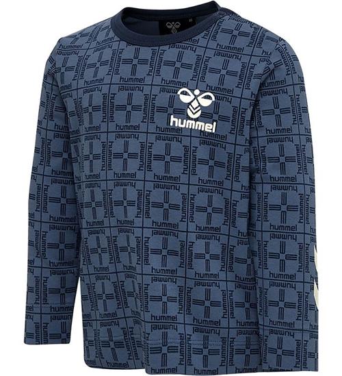 Se Hummel Bluse - hmlCheck T-Shirt l/s - Blue Horizon ved KidsWorld