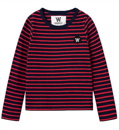 Se Wood Wood Wood Wood Bluse - Kim - Navy/Red Stripes ved KidsWorld