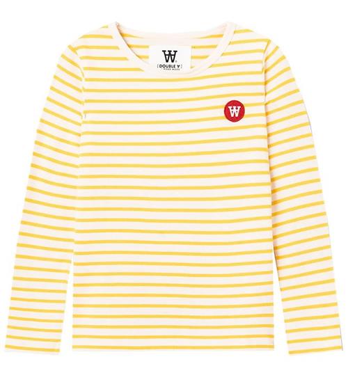 Se Wood Wood Bluse - Kim - Off White/Yellow Stripes ved KidsWorld