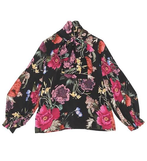 Se Christina Rohde Bluse - Sort m. Blomster ved KidsWorld