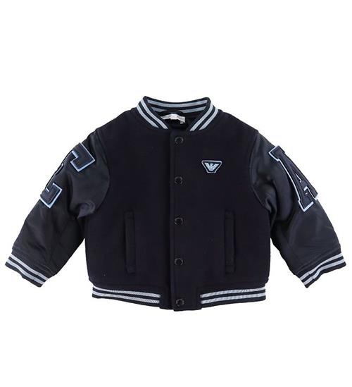 Se Emporio Armani Jakke - Uld - Navy m. LyseblÃ¥ ved KidsWorld