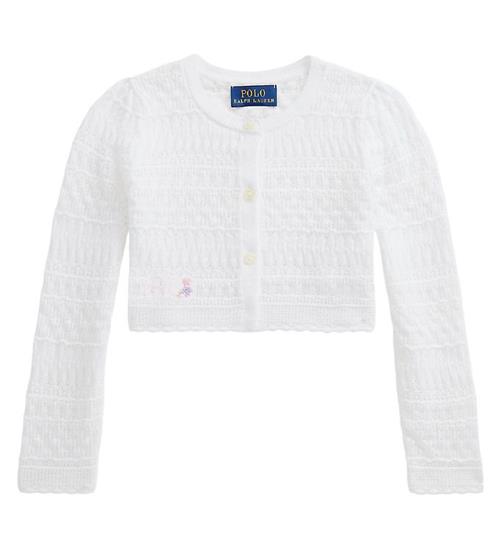 Se Polo Ralph Lauren Cardigan - Cropped - Strik - Classics I - Hvid ved KidsWorld