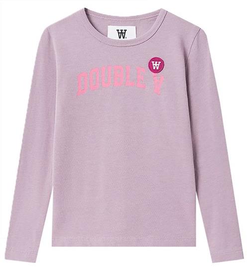 Se Wood Wood Wood Wood Bluse - Kim Arch Logo Long Sleeve - Light Amethyst ved KidsWorld